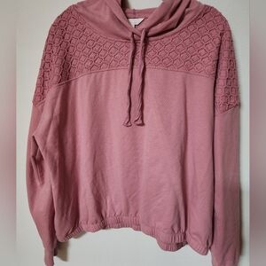 LC Lauren Conrad Dusty Rose Lace Sweatshirt Size XXL